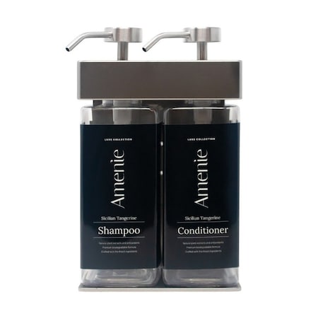 Amenie Sicilian Tangerine SOLera Rectangle 2 Chamber Refillable Dispenser, Satin 39234-R3-C-ST