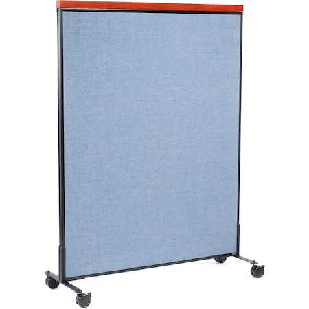 Global Industrial Interion Mobile Deluxe Office Partition Panel, 48-1/4"W x 64-1/2"H, Blue 694971MBL