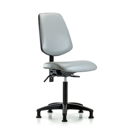 Blue Ridge Ergonomics Vinyl, Polyurethane Foam, Dove, 22" to 29" Seat Height, No Arms Arms, Non-Marring Glides BR-VMBCH-MB-RG-T0-A0-NF-RG-8567