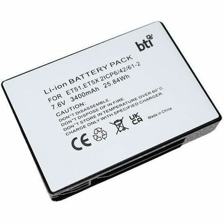 Battery Technology BTI 7.6V 25.84WH LI-ION SCANNER BATTERY FOR ZEBRA ET5X, E BTRY-ET5X-PRPK2-01-BTI