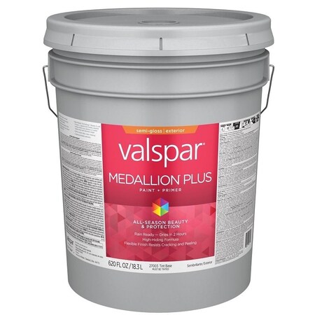 Valspar Medallion Plus 2600 Latex Paint, Acrylic Base, Semi-Gloss Sheen, Tint Base, 5 gal 028.0027003.008