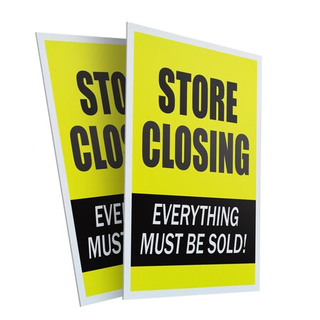 Signmission Store Closing, Plastic Signs Only 24 Inch x 36 Inch, Corrugated Plastic, 2PK CSB-2436-2PACK-Store Closing