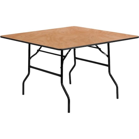 Flash Furniture Square Folding Table, Wood Top, Wood Grain YT-WFFT48-SQ-GG