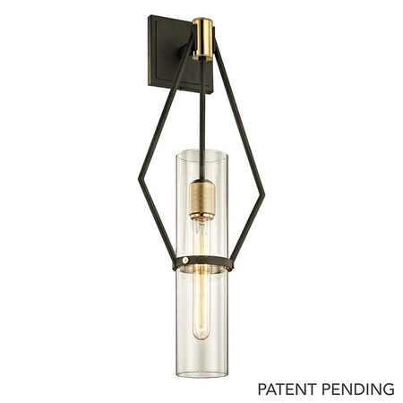 Troy Lighting Raef 1 Light Wall Sconce 9.5 In. Textured Bronze Brushed Brass B6312-TBZ/BBA