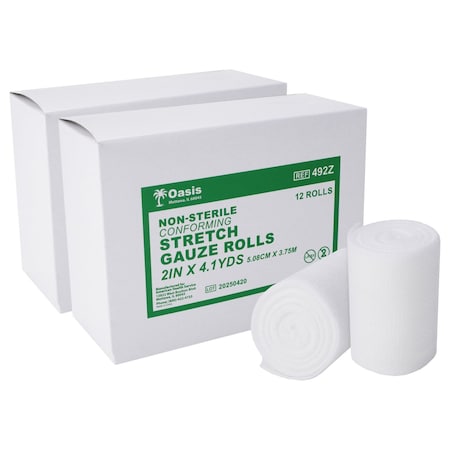 Oasis Non-Sterile Stretch Gauze Rolls 2"x4.1 Yards, 96PK 492