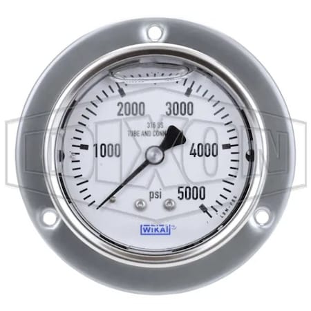 Dixon Panel Builder Gauge, 0 to 100 psi, 1/4 in Connection, 2-1/2 in Dial, +/- 2-1-2 %, Glycerin Liquid Fi PBLSS5000