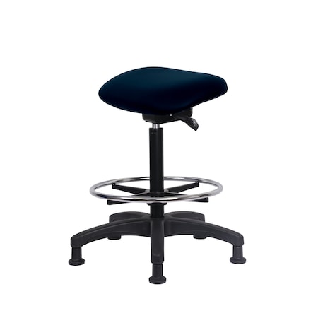 Blue Ridge Ergonomics Vinyl Sit-Stand-Standing Height with Chrome Foot Ring Stat Glides in Imperial Blue Trailblazer Vinyl VSTSS-RG-CF-RG-8582