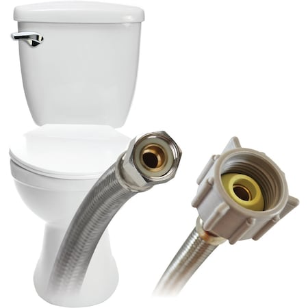 Fluidmaster 3/8'' Comp x 7/8'' Ballcock x 12'' L Braided Stainless Steel Toilet Connector B1T12