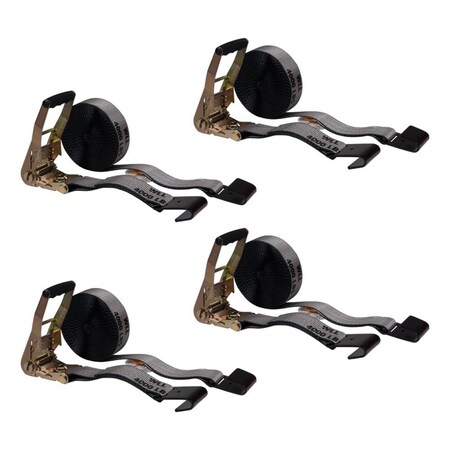 Mytee Products 2in x 30ft Ratchet Strap with Flat Hook, 4000 lbs WLL, 4PK RS230HDx4