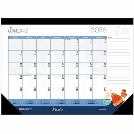 House Of Doolittle Recycled Desk Pad Calendar, Illustrated Seasons Artwork, 22 x 17, 12-Month (Jan to Dec): 2025 139