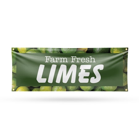 Signmission Farm Fresh Limes, 18 Inch x 48 Inch, Vinyl Banner B-30601