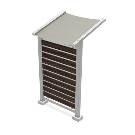 Ghent 63''Wx105''H Preserve, Single Unit, Glass, Walnut Slat Wall, Anodized Silver Frame, Cadet Grey Awning PSV1FGSSILGRYWAL
