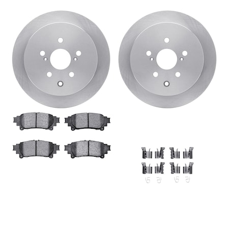 Dynamic Friction Co DFC Brake Rotor with 5000 Brake Pads and Hardware Kit 6512-76689