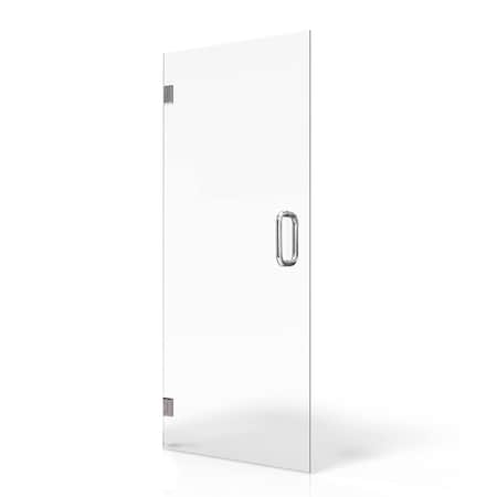 Fab Glass And Mirror Single Swing Hinge Frameless Glass Shower Door - 3/8in Tempered Glass with Smart Guard Easy Clea SHRO30X76CH