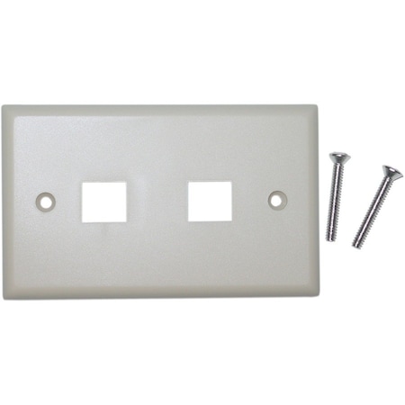 Cable Wholesale 2 Port Keystone Wall Plate, Single Gang - Beige 301-2K