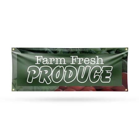 Signmission Farm Fresh Produce, 18 Inch x 48 Inch, Vinyl Banner B-30611