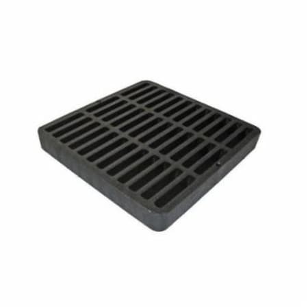Draintech NDS980 Drain Grate, 9 in L, 9 in W, Square, 7/16 in Grate Opening, HDPE, Black 980/0902SDB