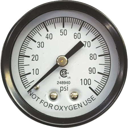 Simmons 1/8'' MPT Fitting 100 psi Pressure Gauge 1310