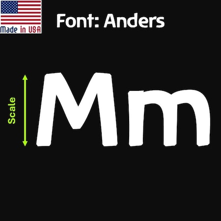 Aacc Self-Adhesive Vinyl Letter: M, Scale: 3.5 in. Color: White Font: Anders by AACC-Anders-UM-White-I3.5x1