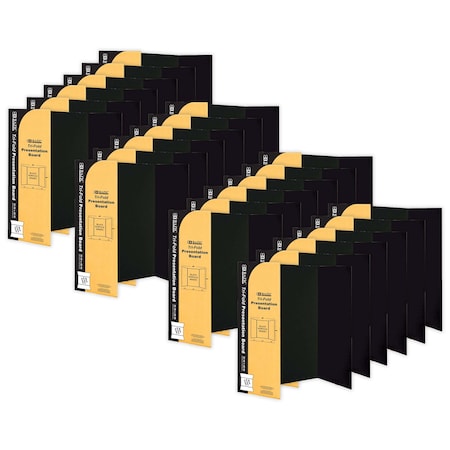 Bazic Products Tri-Fold Corrugated Presentation Board, 36in. x 48in., Black, 24PK 5034