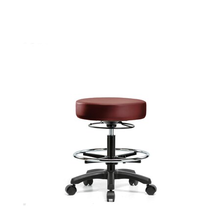 Blue Ridge Ergonomics Vinyl Mini-Stool, Med Bench, CF, Casters, Borscht BR-VMBMS-RG-CF-RC-8815