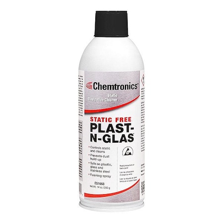 Chemtronics Foam Glass Cleaner, Clear, Unscented, Aerosol Spray Can ES1668