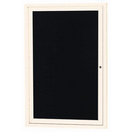 Aarco Enclosed Letter Board Directory w/ Powder Coated Ivory Aluminum Frame, 36''Hx24''W, 1 Door ADC3624IV
