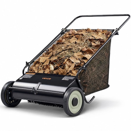 Vevor Push Lawn Sweeper 30 in Leaf and Grass Collector 12 cu. ft. Hopper Bag, 2PK S19-003A