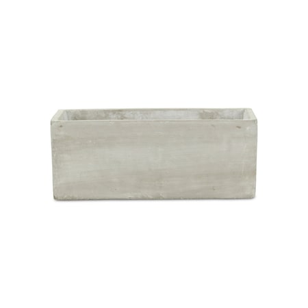 Homeroots 9in Light Gray Cement Indoor Outdoor Rectangular Pot Planter 487429