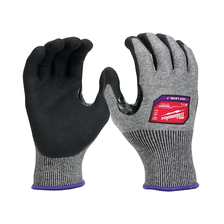 Milwaukee Tool Cut Protection Dipped Gloves, Cut Level A7 , Dipped , Nitrile , Rough , Large 1 PR 48-73-7012