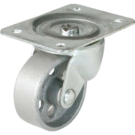 Shepherd Hardware Swivel Caster, 2 in Dia Wheel, 3/4 in W Wheel, Cast Iron Wheel, 125 lb 9174