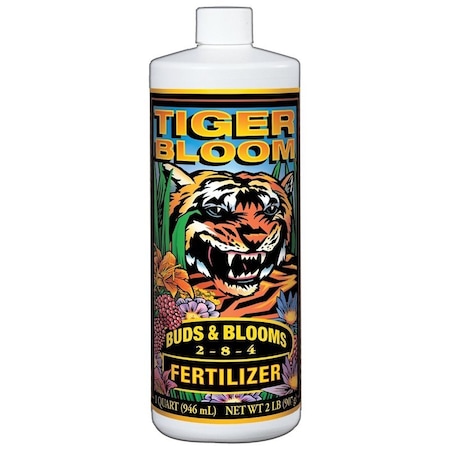Tiger Bloom 790225 Plant Food, 1 qt Bottle, Liquid, 2-8-4 N-P-K Ratio TBQT