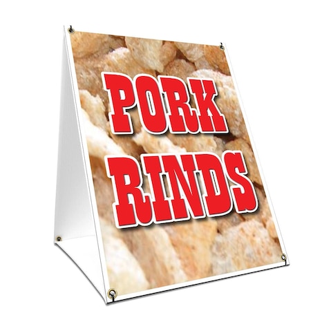 Signmission Pork Rinds, 24 Inch x 18 Inch A-frame Yard Sign, Plastic Sign SBC-1824-Pork Rinds