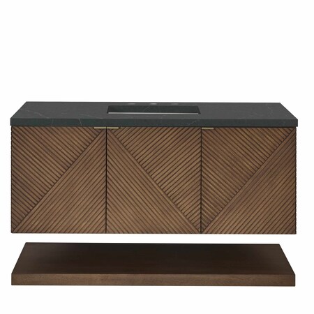 James Martin Vanities Marcello 48 in. Single Vanity, Chestnut w/ 3 CM Charcoal Soapstone Silestone Top D200-V48-CSN-3CSP