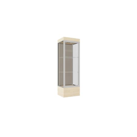 Ghent Lighted Floor Display Case 24x76x20, 12" Base, Satin 93LFCO-SN-BGW