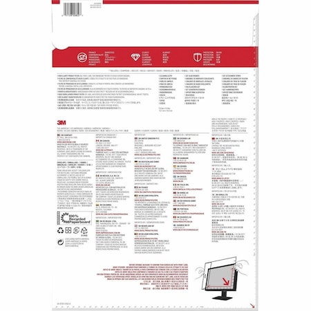 3M High Clarity Privacy Filter for 238 in Monitors 169 HC238W9B Black, Glossy, Black MMMHC238W9B
