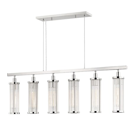 Hudson Valley Lighting Marley 6 Light Linear 46.5 In. Polished Nickel 9146-PN