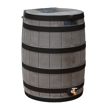 Good Ideas Rain Wizard 50 Gallon Rain Barrel With Darkened Ribs - Oak RW50-DR-OAK