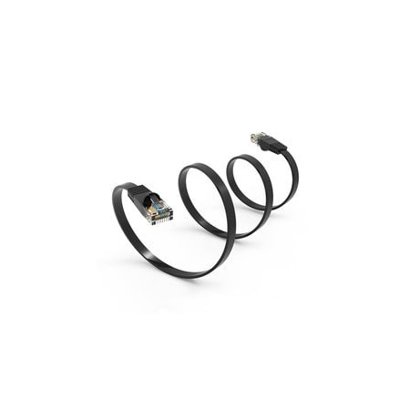Cable Wholesale Cat6 Black Flat Ethernet Patch Cable, 32 AWG, 3 foot 10X8-62203
