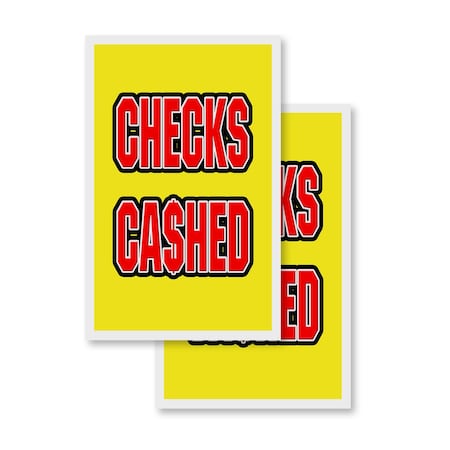 Signmission Checks Cashed, Vinyl Decals Only 24 Inch x 36 Inch, Vinyl Decal, 2PK DSB-2436-2PACK-Checks Cashed