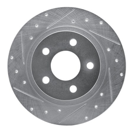 Dynamic Friction Co DFC Brake Rotor - Drilled and Slotted - Silver 631-45009L