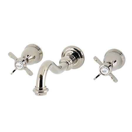Kingston Brass Double-Handle Wall Mount Bathroom Faucet, Polished Nickel KS3126BEX