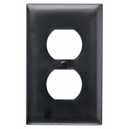 Legrand Duplex Wallplate, 4.6875 in L, 2.9375 in W, 1-Gang, Nylon, Black TP8BKCC25