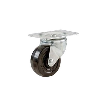Shepherd Hardware Swivel Caster, 1-1/2 in Dia Wheel, 5/8 in W Wheel, Rubber Wheel, 40 lb 9489