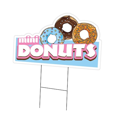 Signmission Mini Donuts Die Cut Yard Sign & Stake outdoor plastic coroplast window, C-DC-1824-DS-Mini Donuts19 C-DC-1824-DS-Mini Donuts19