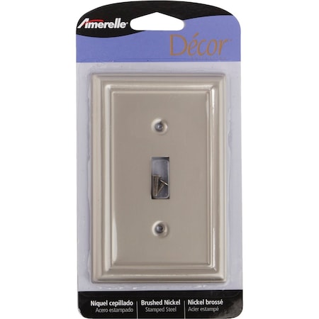 Amerelle Chelsea 1-Gang Stamped Steel Toggle Switch Wall Plate Brushed Nickel 149TBN