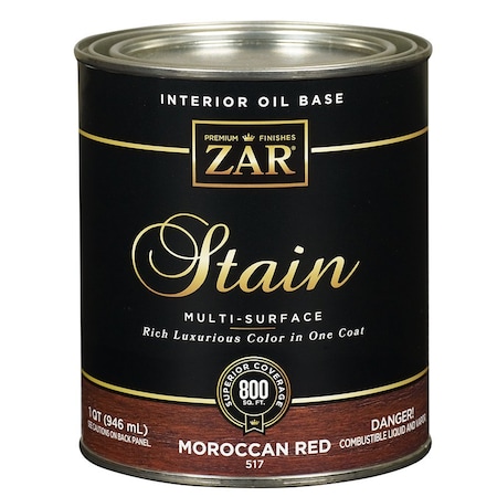 Zar Wood Stain Qt UGL Moroccan Red Zar Interior Oil-Based Wood Stain 51712