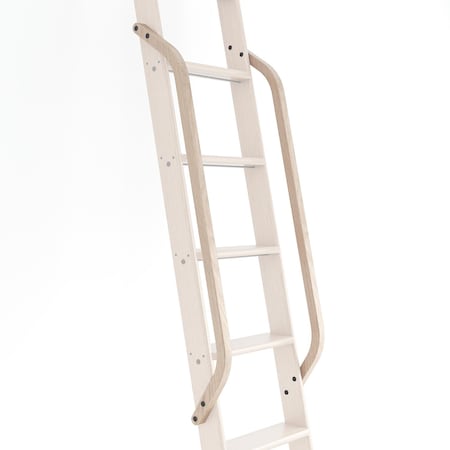 Quiet Glide Red Oak Wood Library Ladder Handrail Black (No Ladder) QG.6309.RO.08