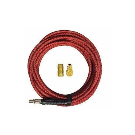 Reading Technologies Conductive Air Hose, MNPT, 50 ft L, 400 psi, Polyester Silicon Composite, 3/8 in ID Black/Red SHC-50