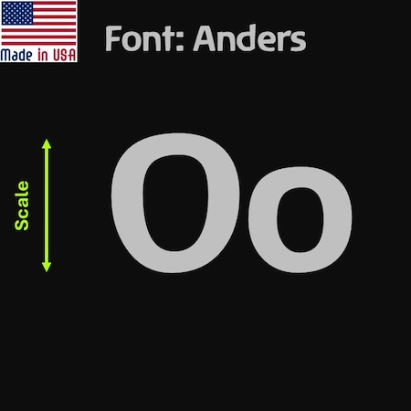 Aacc Self-Adhesive Vinyl Letter: o, Scale: 3.5 in. Color: Silver Font: Anders by, 12PK AACC-Anders-lo-Silver-I3.5x12